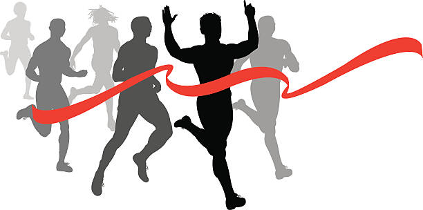 Finish Line - Runner, Sprinter, Track and Field Race Fitness Finish Line - Runner, Sprinter, Track and Field Race Fitness. Graphic silhouette illustration of a race finish line with ribbon. Check out my “Fitness, Exercise & Running” light box for more. finish line stock illustrations