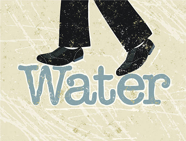 ilustrações, clipart, desenhos animados e ícones de andando em água - andando em água