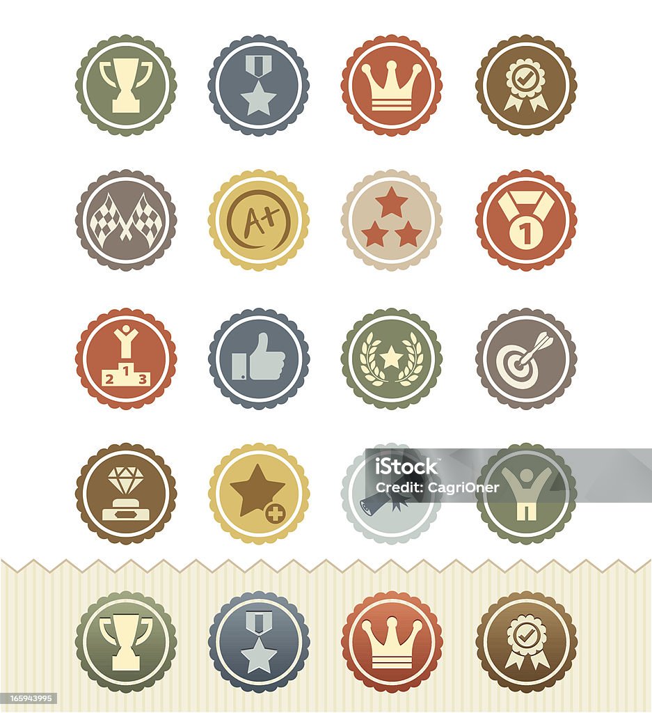 Realização e prêmios de ícones: Emblema Vintage Series - Royalty-free Crachá - Acessório arte vetorial