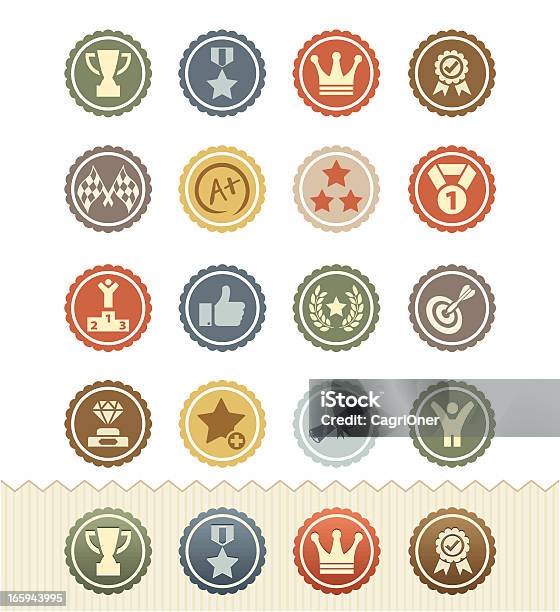 Achievement And Awards Icons Vintage Badge Series Stock Illustration - Download Image Now