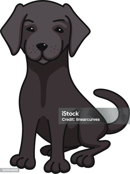 Labrador Retriever Illusstration Dessin Animé Noir Vecteurs libres de droits et plus d'images vectorielles de Chien - Chien, Couleur noire, Labrador noir