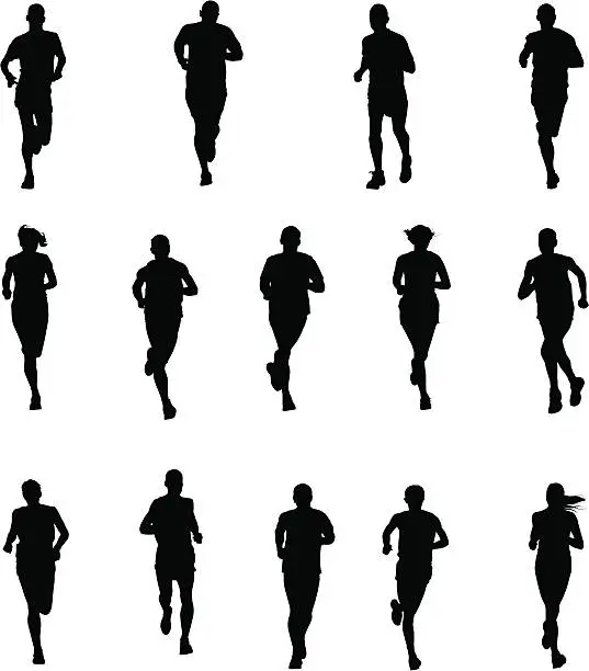 Vector illustration of Set of Runners