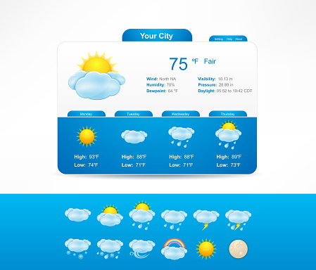 Weather Loading Screen Weather Interface Stock Illustration - Download Image Now - Weather ...