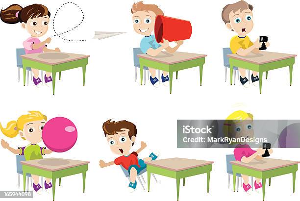 Distrarsi Scuola Per Bambini - Immagini vettoriali stock e altre immagini di Distrarsi - Distrarsi, Bambino, Libro