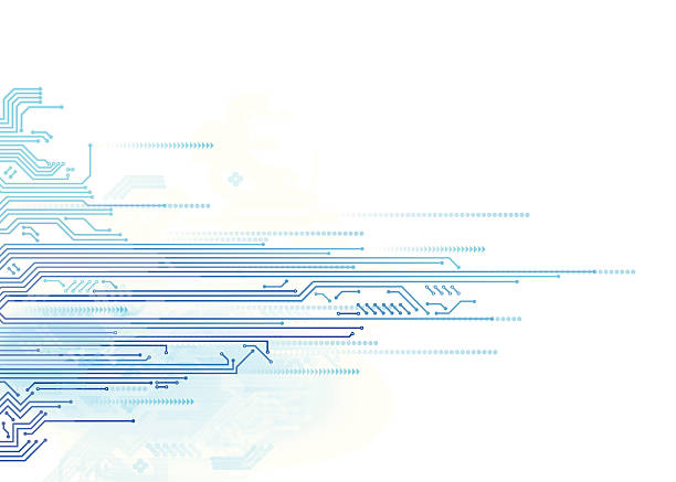 Circuit board background vector art illustration