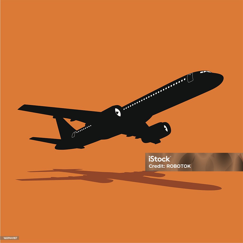 Isoliert silhouette von einem Passagier-jet erzielen altitude - Lizenzfrei Vektor Vektorgrafik