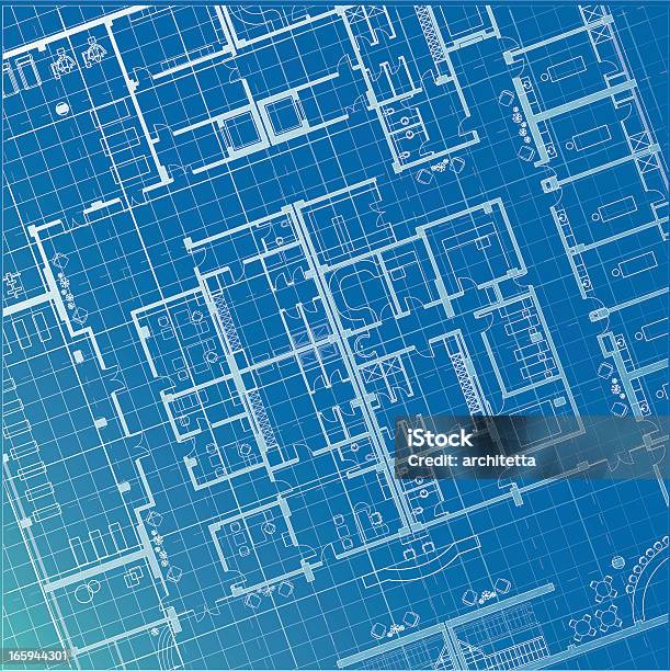 Architektonischen Plan Technische Zeichnung Stock Vektor Art und mehr Bilder von Technische Zeichnung - Technische Zeichnung, Büro, Architektur