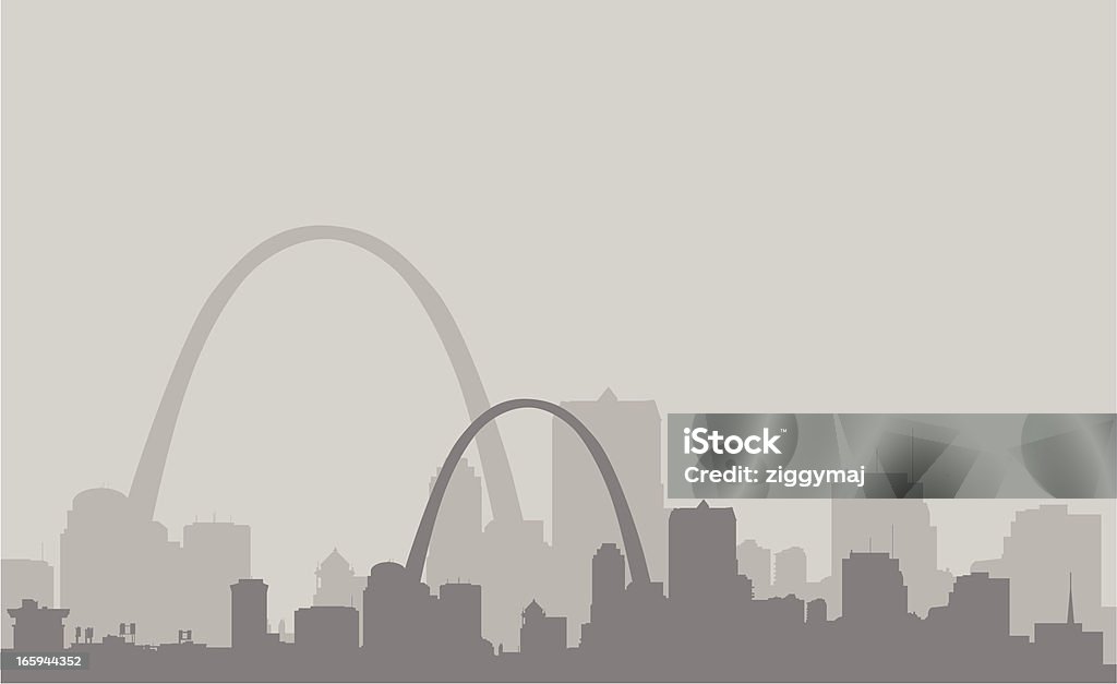 St Louis Skyline in Gray Urban Skyline stock vector
