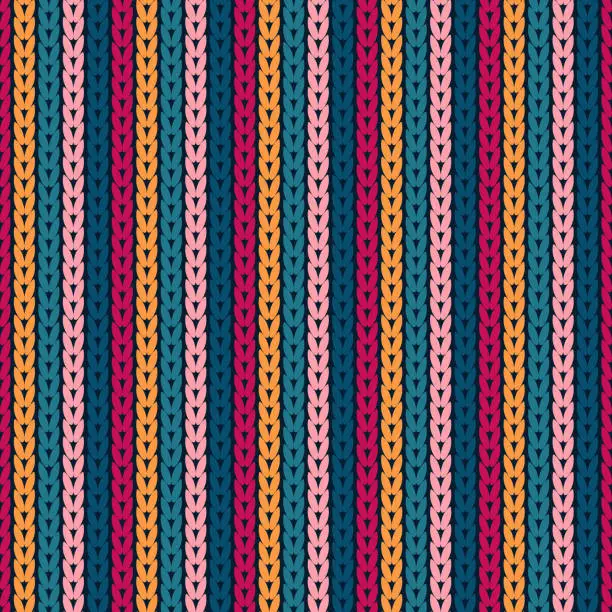 Vector illustration of Knitted seamless background pattern