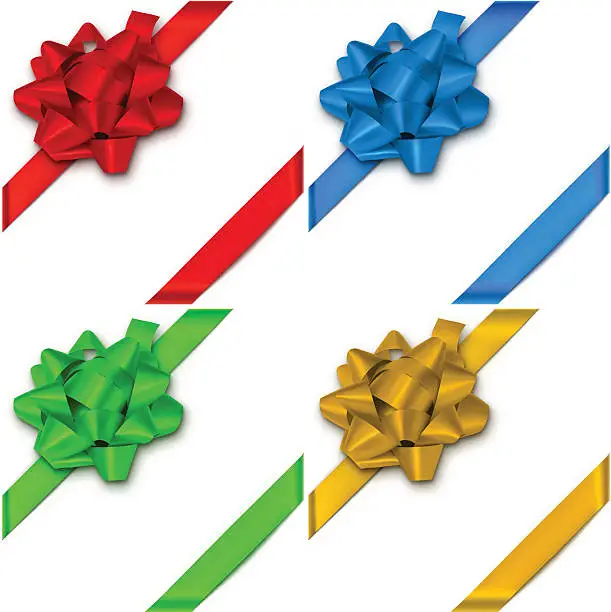 Vector illustration of Bows with ribbons