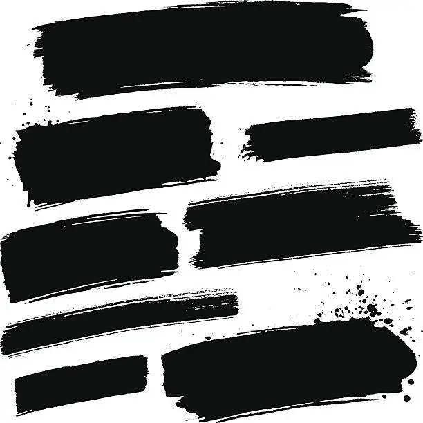Vector illustration of Black paint strokes