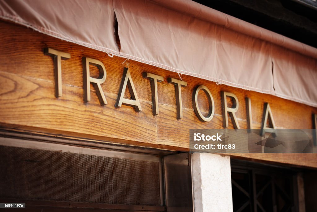 Trattoria sign in Italy Color Image Stock Photo