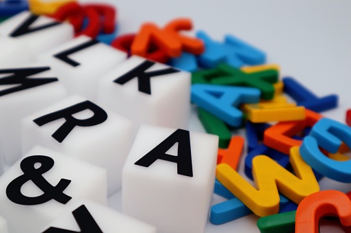 Close-up photo of many alphabets