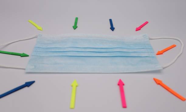 istock Surgical mask and arrow 1659475368