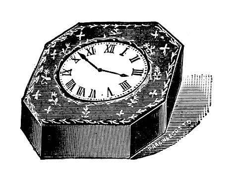 Antique image from British magazine: Clock paper weight