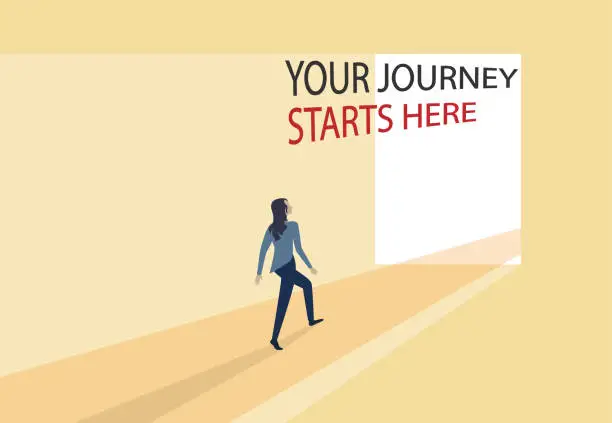 Vector illustration of Your journey starts here