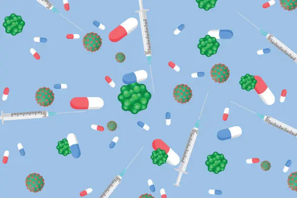 Vector illustration of Antibiotics against viruses