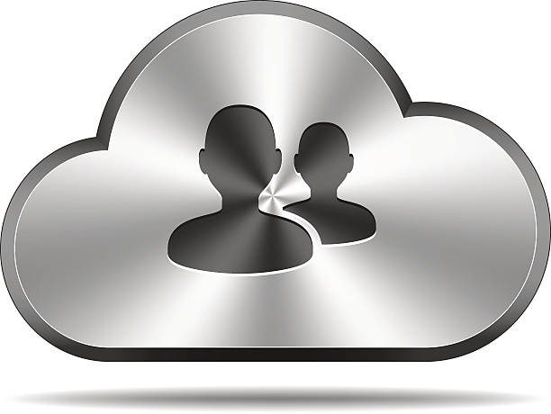 Cloud icon (persons) vector art illustration