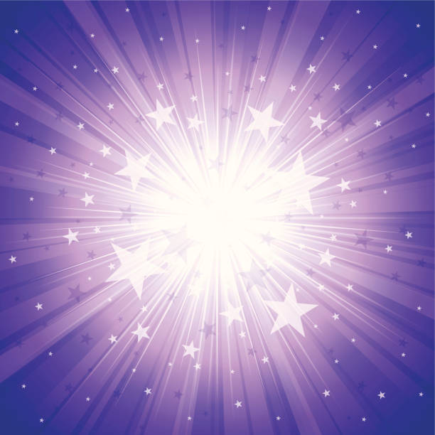 promień słońca & star - star backgrounds exploding star shape stock illustrations