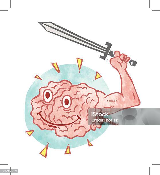 Cervello Guerriero - Immagini vettoriali stock e altre immagini di Anatomia umana - Anatomia umana, Armi, Cervello umano