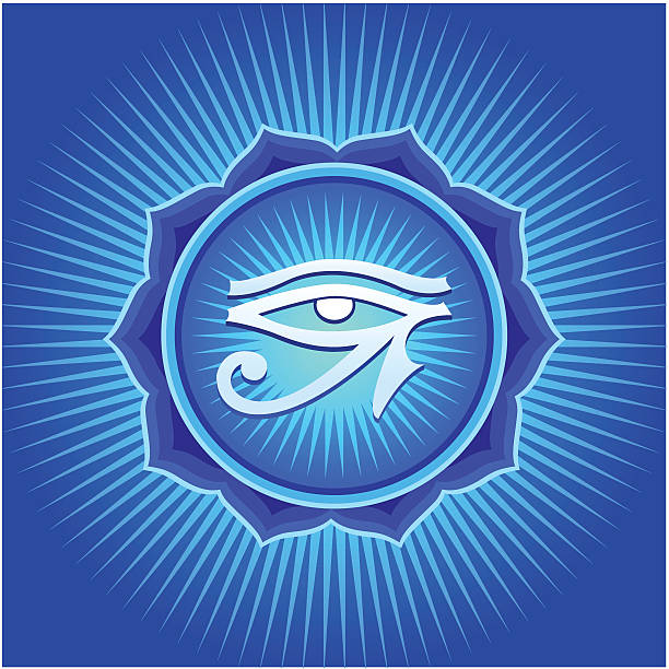 illustrazioni stock, clip art, cartoni animati e icone di tendenza di mandala con occhio di horus - egyptian culture hieroglyphics human eye symbol