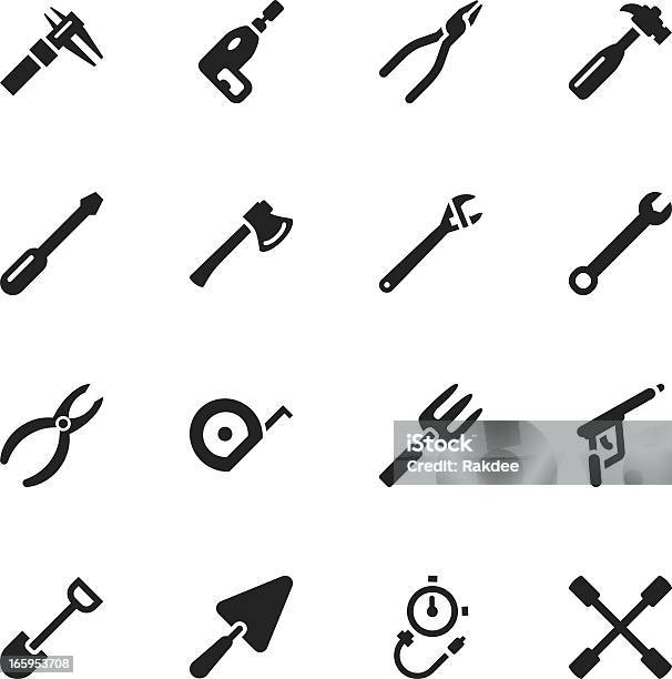 Werkzeug Silhouette Icons Stock Vektor Art und mehr Bilder von Baugewerbe - Baugewerbe, Bohrer, ClipArt