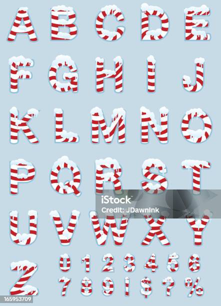 Candy Cane Winter Alphabet Set Stock Illustration - Download Image Now - Snow, Typescript, Candy Cane