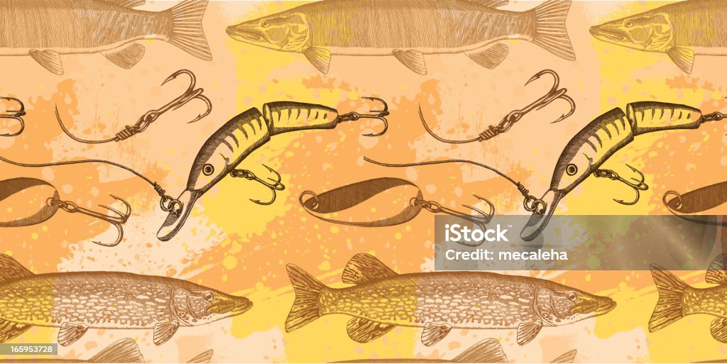 Design de pêche - clipart vectoriel de Poisson libre de droits