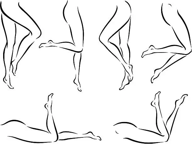 Vector illustration of Graceful Naked Legs