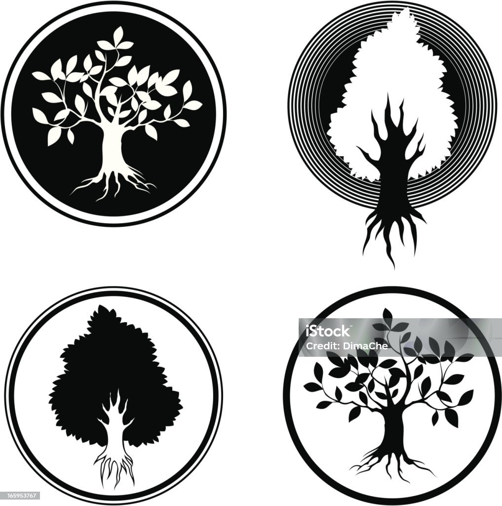 Tree Sympool Tree Symbols Stock Illustration - Download Image Now - Beech Tree ...