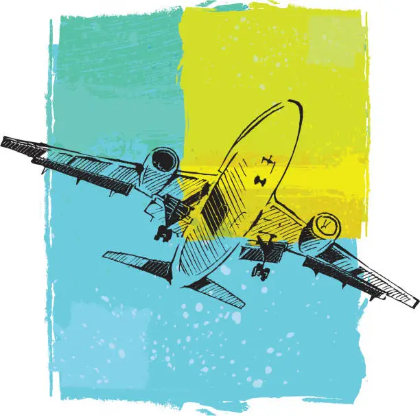 Vector illustration of Plane Landing