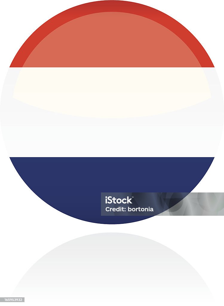 Netherlands, European Flag Button A glossy vector button for the flag of the Netherlands, Europe.  All European Flags stock vector