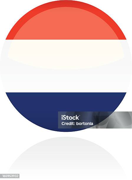 Netherlands European Flag Button Stock Illustration - Download Image Now - All European Flags, Circle, Cut Out