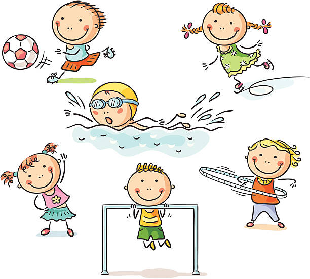 Ilustración de Niños Y Deportes y más Vectores Libres de Derechos de Niño -  Niño, Gimnasia, Natación - iStock