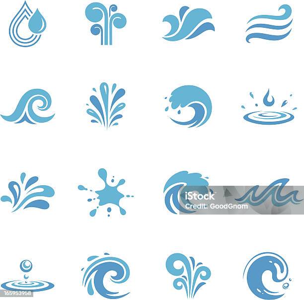 Вода Элементы Дизайна — стоковая векторная графика и другие изображения на тему Капля - Жидкоcть - Капля - Жидкоcть, Вода, Закрученный