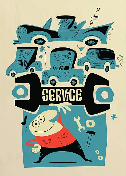 Vector illustration of best car service