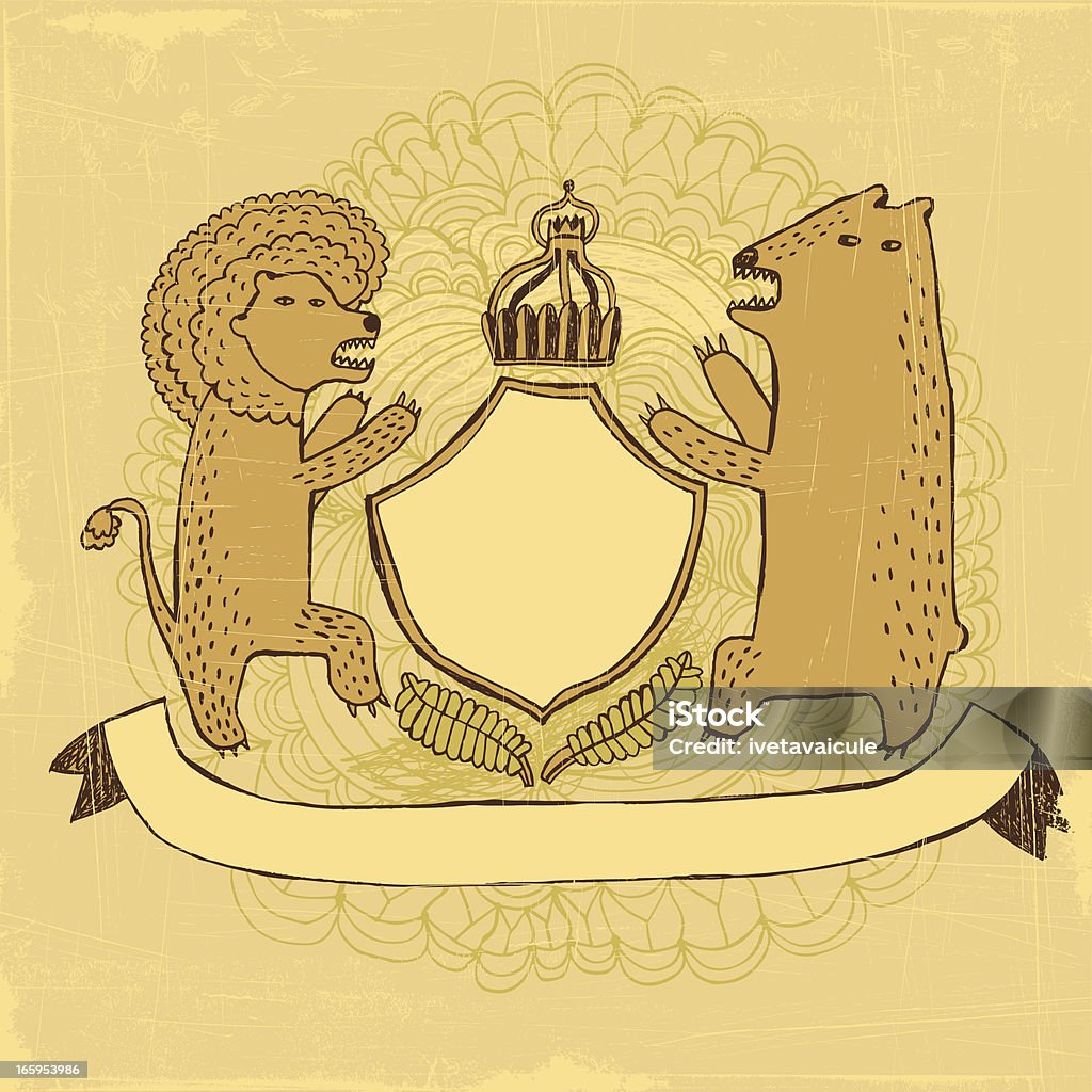 Lion-bear crest Vector file. Grunge effect can be removed Claw stock vector