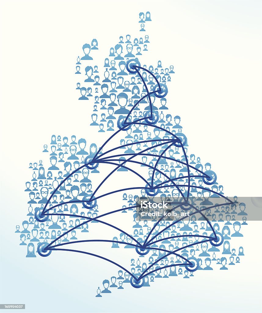 素晴らしい英国のネットワークのユーザー - 地図のロイヤリティフリーベクトルアート