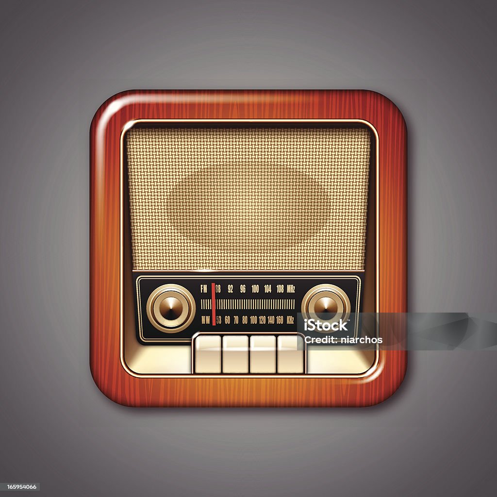 Vintage icono de Radio. - arte vectorial de Radio - Electrónica de audio libre de derechos