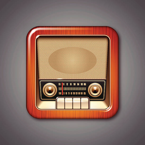 Vintage Radio Icon. App Icon. retro transistor radio clip art stock illustrations