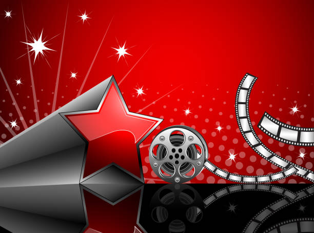 istock Illustration representing cinema with a film reel and stars 165954067