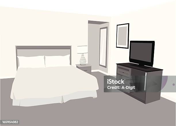 Hébergement À Vecteurs libres de droits et plus d'images vectorielles de Chambre d'hôtel - Chambre d'hôtel, Chambre à coucher, Silhouette - Contre-jour