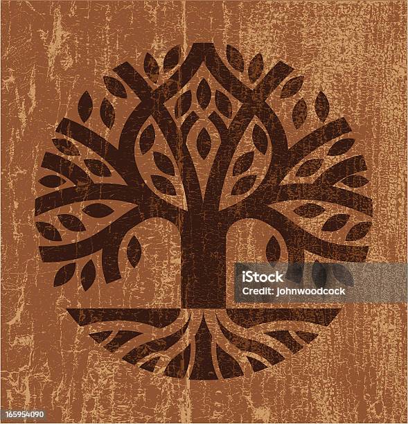 Árvore De Tinta Descamada - Arte vetorial de stock e mais imagens de Árvore - Árvore, Raiz, Ilustração