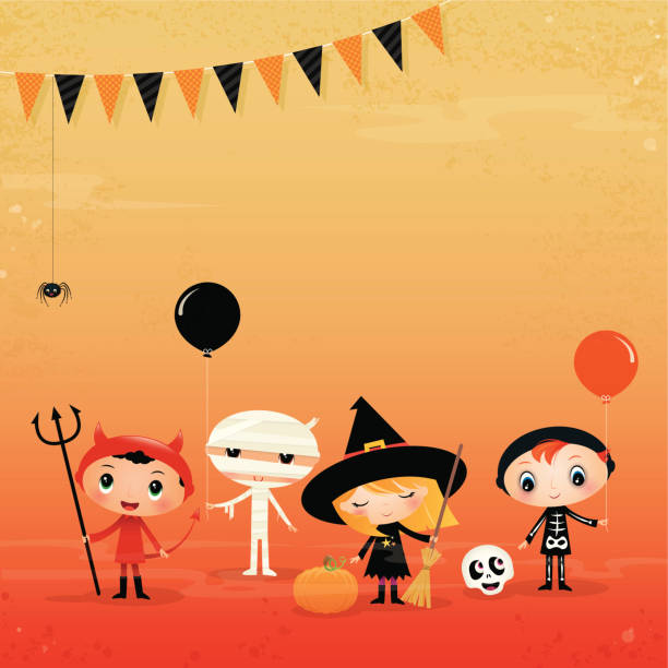 Halloween party vector art illustration