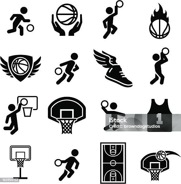 Basketball Icons Black Series Stock Illustration - Download Image Now - Basketball - Sport, Basketball - Ball, Icon Symbol