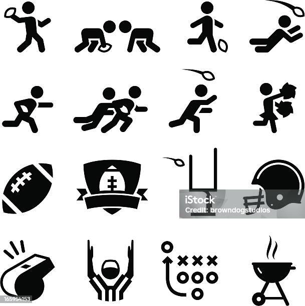 American Football Icons Black Series Stock Illustration - Download Image Now - American Football - Sport, American Football - Ball, Icon Symbol