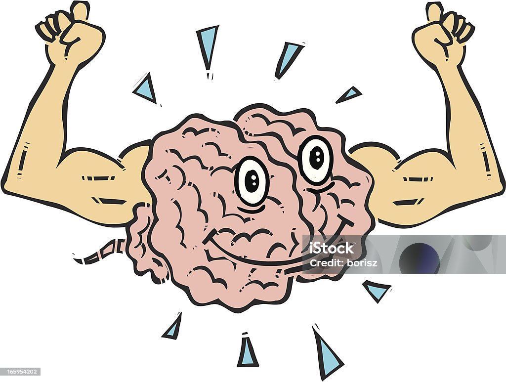 Cérebro flexionando - Vetor de Lóbulo frontal royalty-free