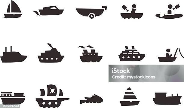 Booticonset Stock Vektor Art und mehr Bilder von Wasserfahrzeug - Wasserfahrzeug, Fischereiindustrie, Icon