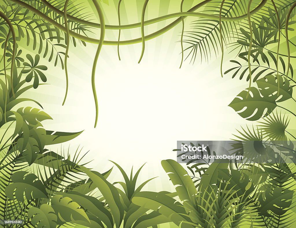熱帯林の背景 - 雨林のロイヤリティフリーベクトルアート