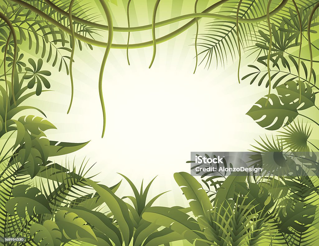 Tropical forest background Tropical forest background. High Resolution JPG,CS5 AI and Illustrator EPS 8 included. Each element is named,grouped and layered separately. Rainforest stock vector